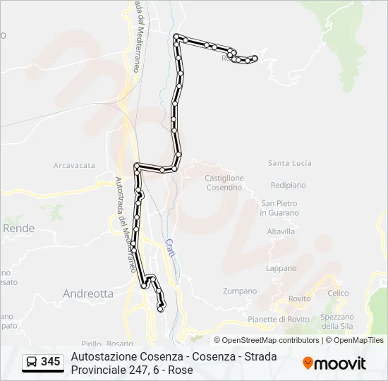 345 Bus Line Map