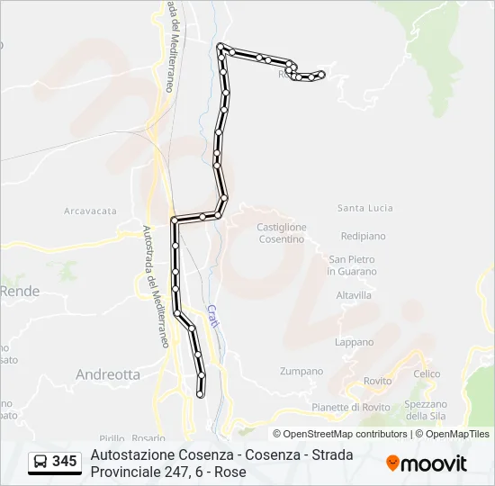 345 Bus Line Map