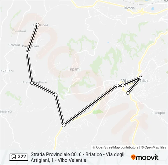 322 Bus Line Map