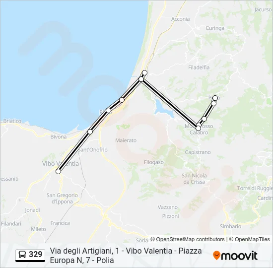 329 Bus Line Map