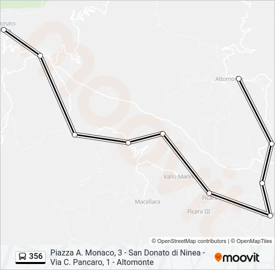 356 Bus Line Map
