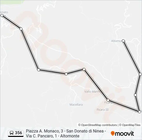 356 Bus Line Map