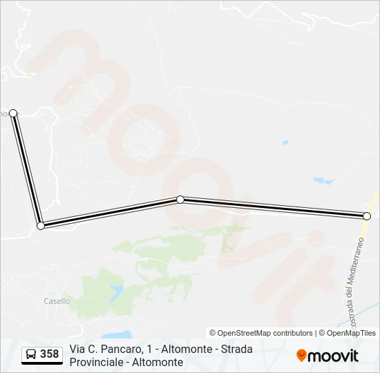 358 Bus Line Map