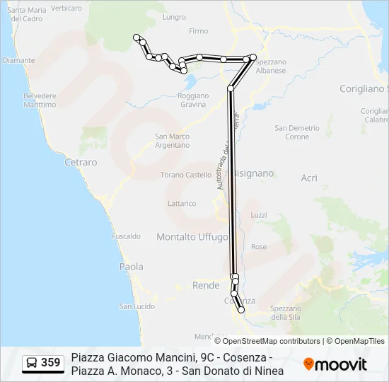 359 Bus Line Map
