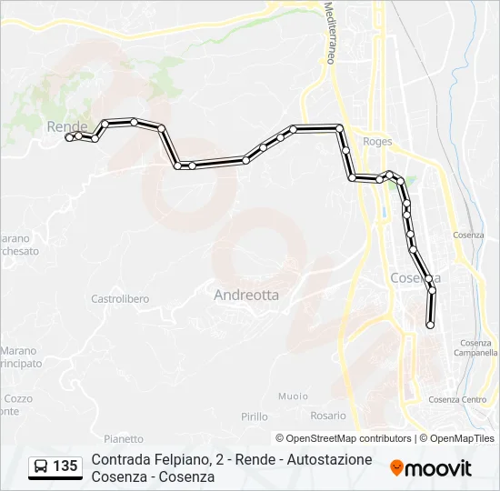 135 Bus Line Map
