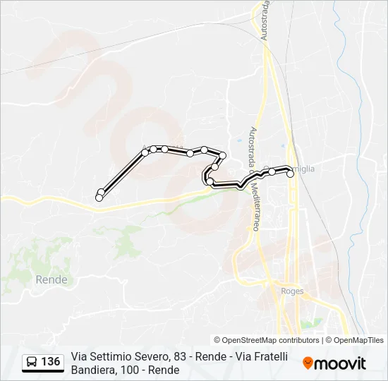136 Bus Line Map