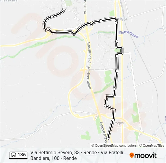 136 Bus Line Map