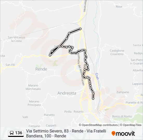 136 Bus Line Map