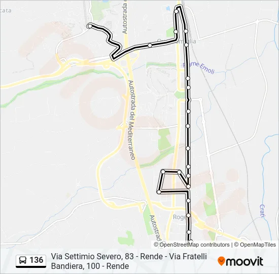 136 Bus Line Map