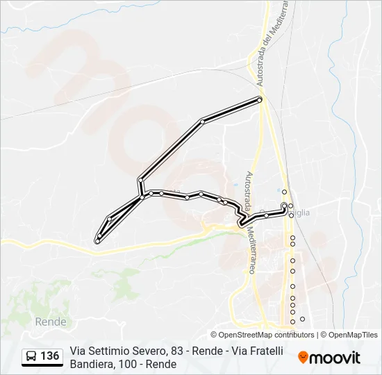 136 Bus Line Map