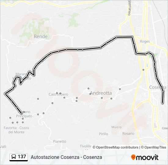 137 Bus Line Map