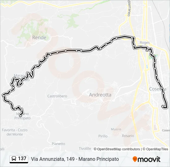 137 Bus Line Map