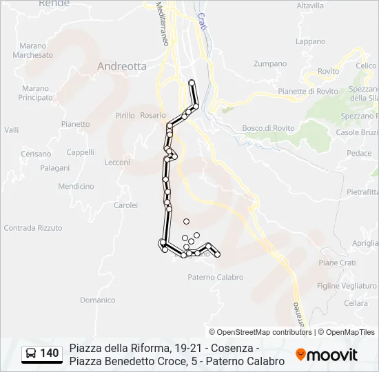 140 Bus Line Map