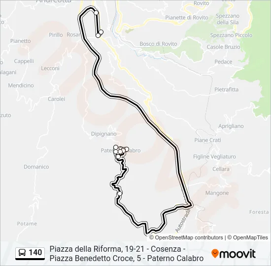 140 Bus Line Map