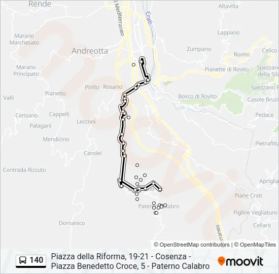 140 Bus Line Map