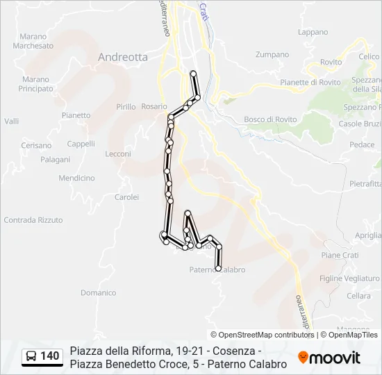 140 Bus Line Map