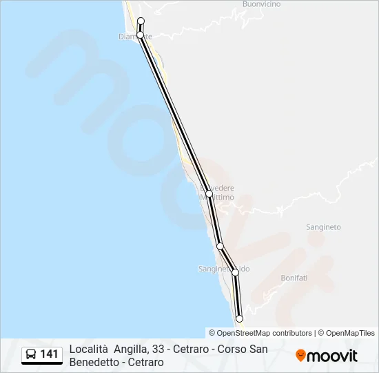 141 Bus Line Map