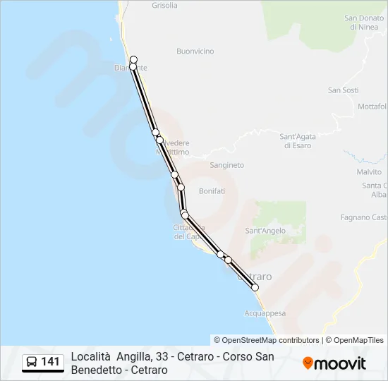 141 Bus Line Map