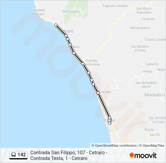 142 Bus Line Map
