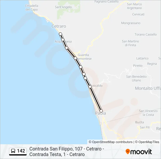 142 Bus Line Map
