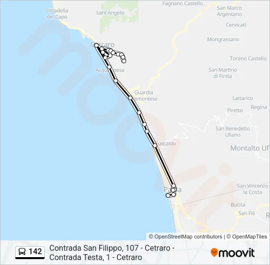 142 Bus Line Map