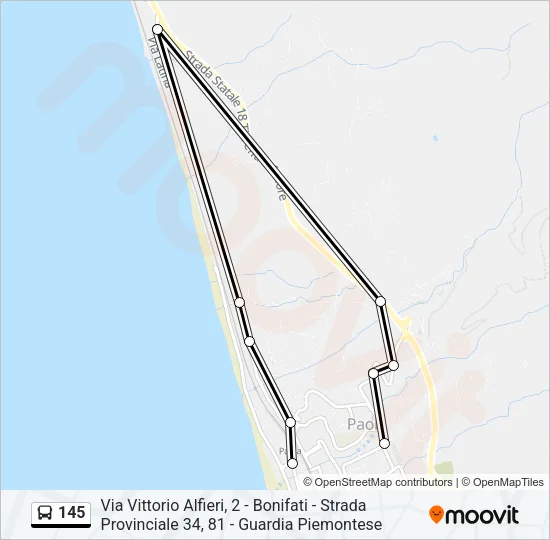 145 Bus Line Map