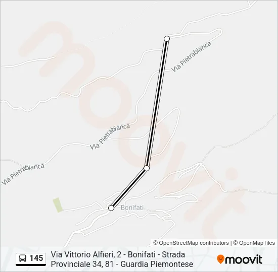 145 Bus Line Map