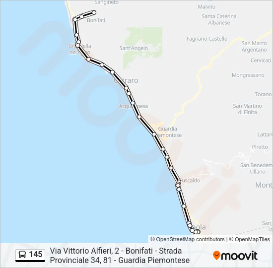 145 Bus Line Map