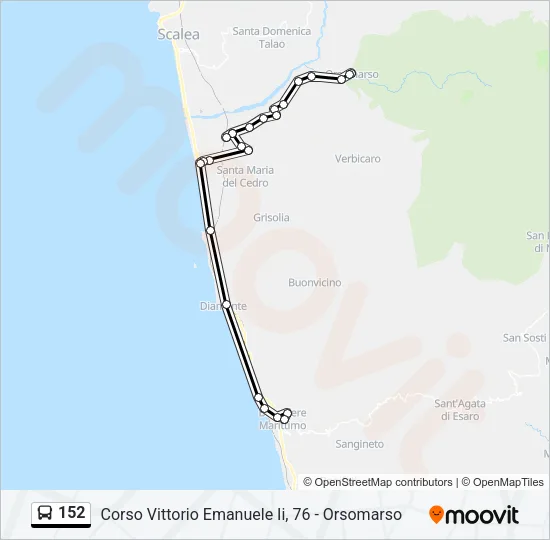 152 Bus Line Map