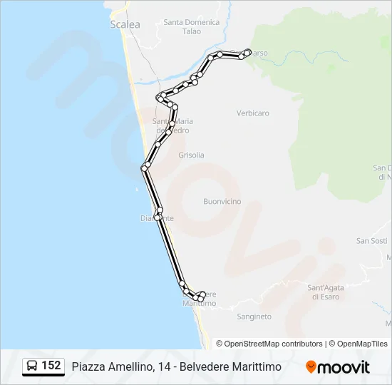 152 Bus Line Map
