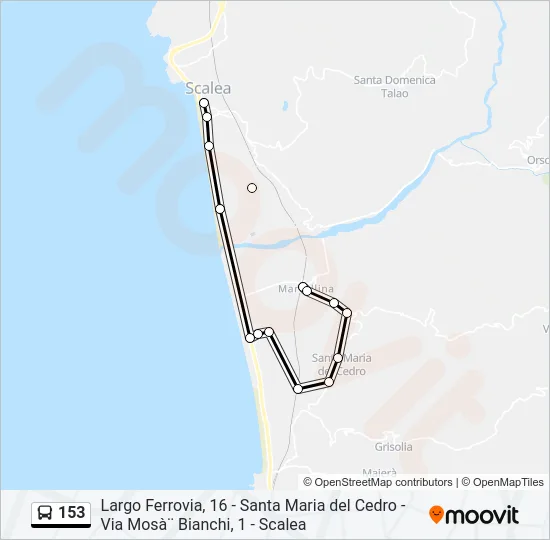 153 Bus Line Map