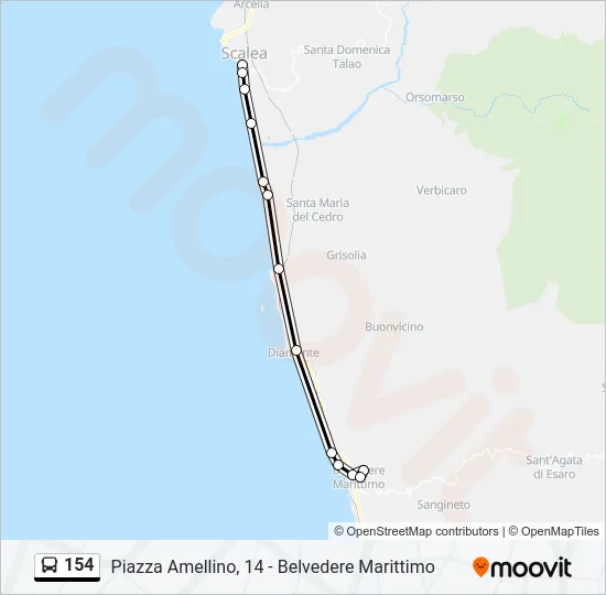 154 Bus Line Map