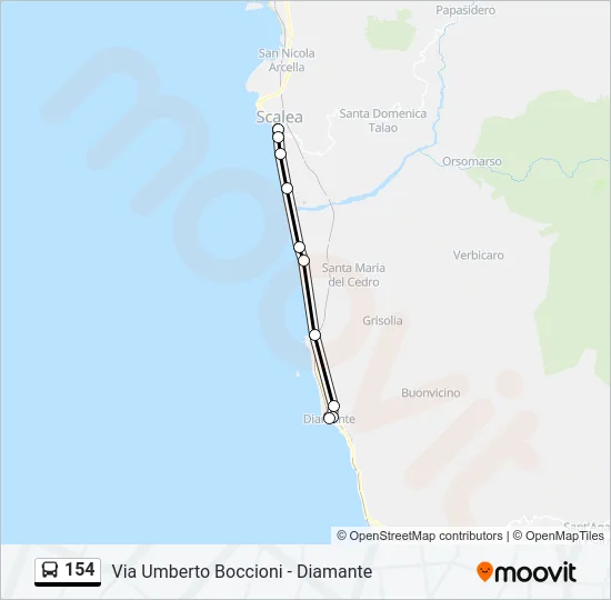 154 Bus Line Map