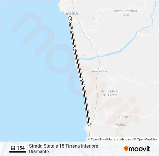 154 Bus Line Map