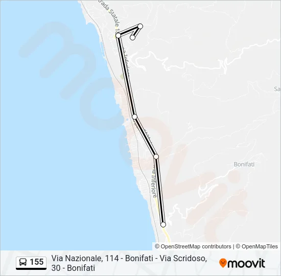 155 Bus Line Map