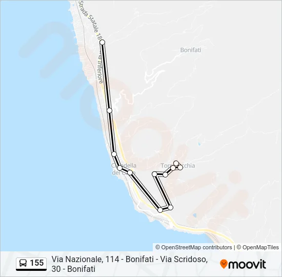 155 Bus Line Map