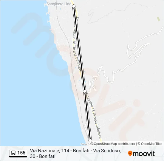 155 Bus Line Map