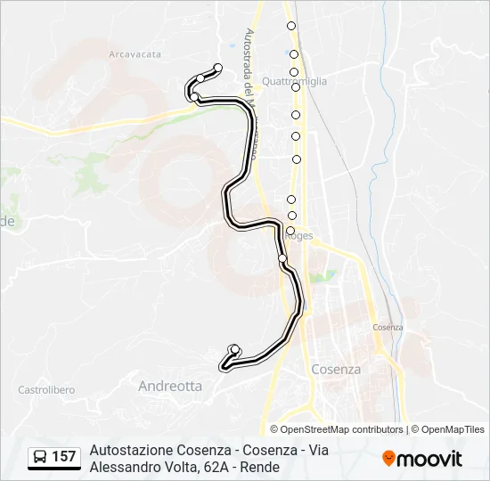 157 Bus Line Map
