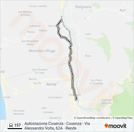 157 Bus Line Map