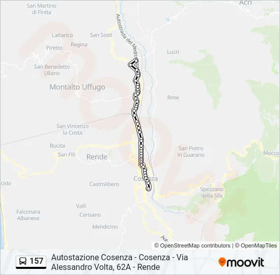 157 Bus Line Map