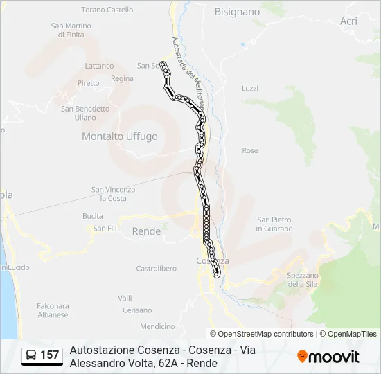 157 Bus Line Map