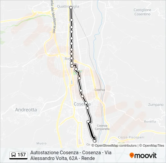 157 Bus Line Map