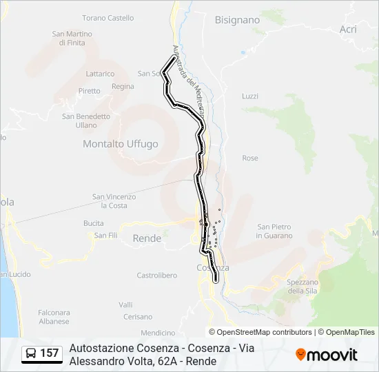 157 Bus Line Map