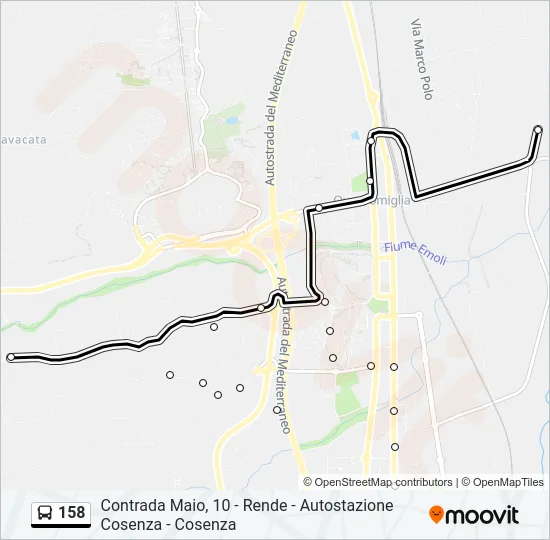 158 Bus Line Map