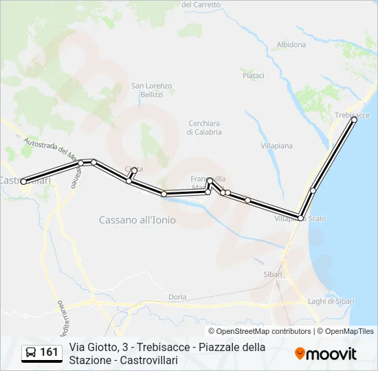 Percorso linea bus 161