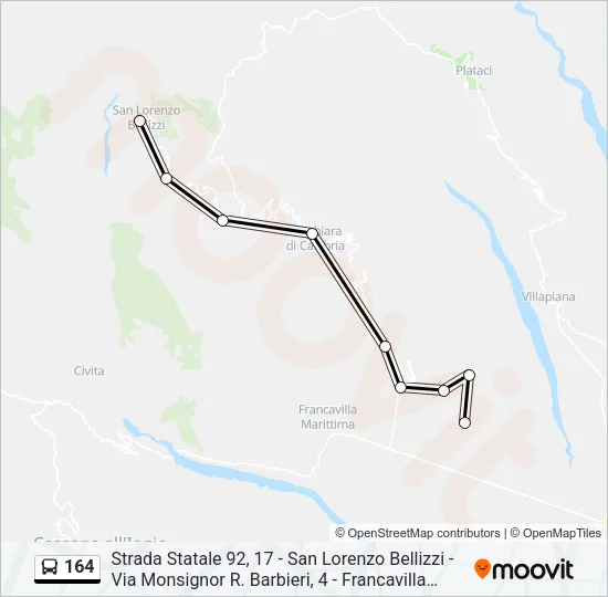 164 Bus Line Map