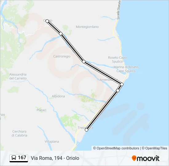 167 Bus Line Map