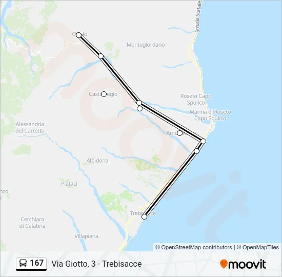 167 Bus Line Map