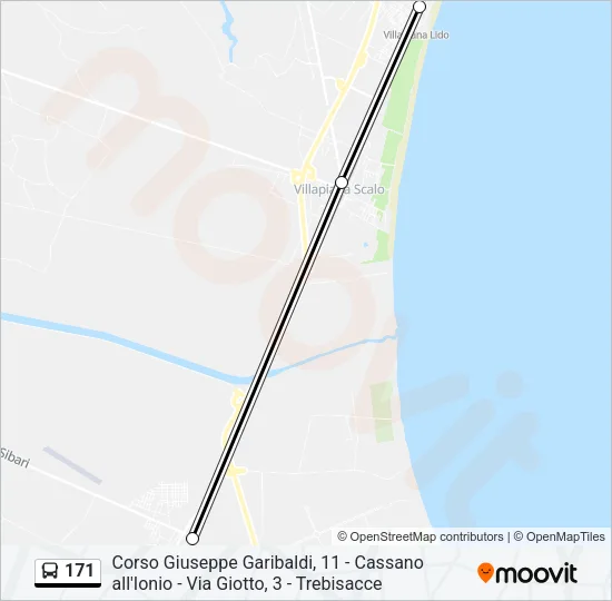 Percorso linea bus 171