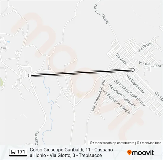 Percorso linea bus 171